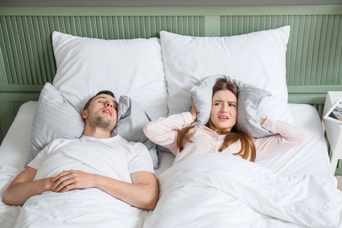 Partner snoring in bed